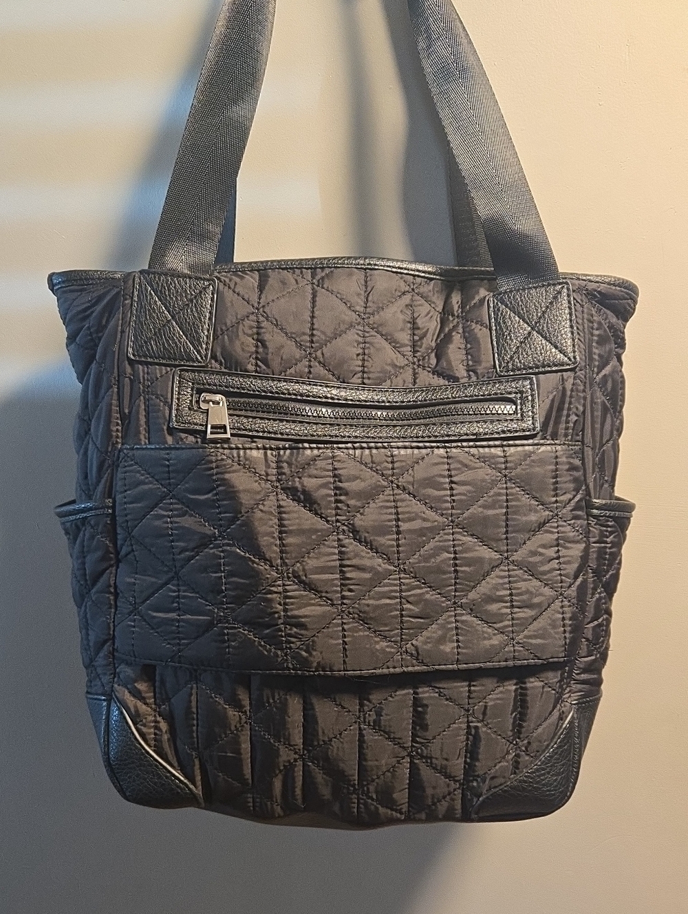 Cynthia Rowley Quilted Vinyl Black Tote